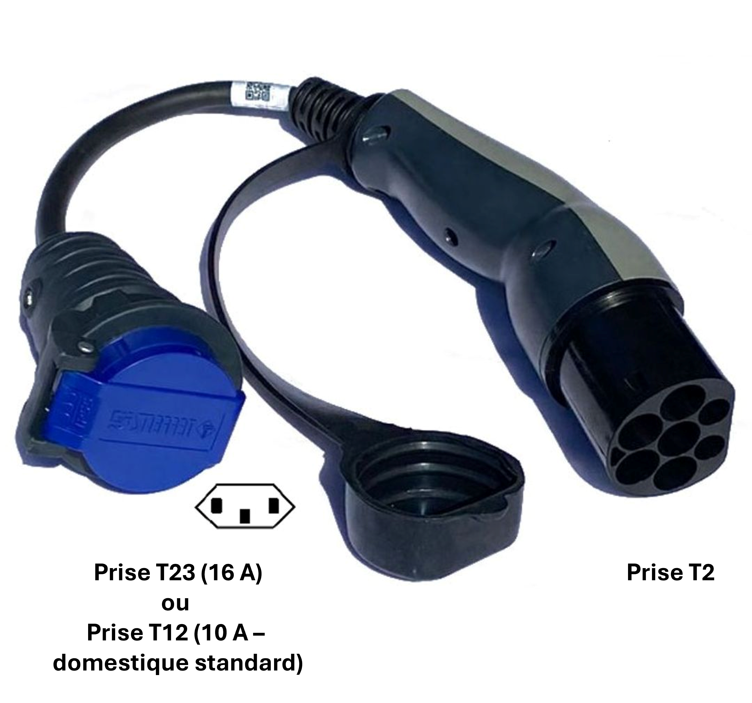 Adaptateur pour recharge sur borne électrique (T2) - EPIQS SA